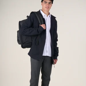 Poleron Escolar Franela Raglan Full cierre y gorro CP1328 (12-18)