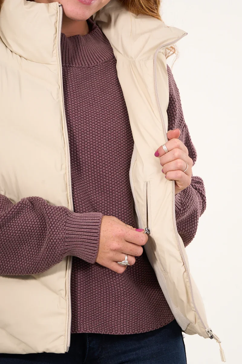 Parka sin mangas engomada con polar interior Beige VW9747 - Imagen 5