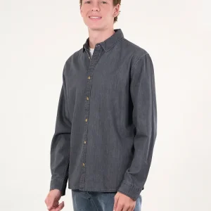 Camisa Denim procesada Negro wi5304