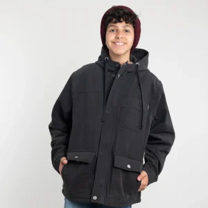 Chaqueta Canvas joven forrada en sherpa xi9320 negro